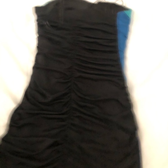 Jodi Kristopher blue/black ruched mini dress. S - Picture 5 of 5